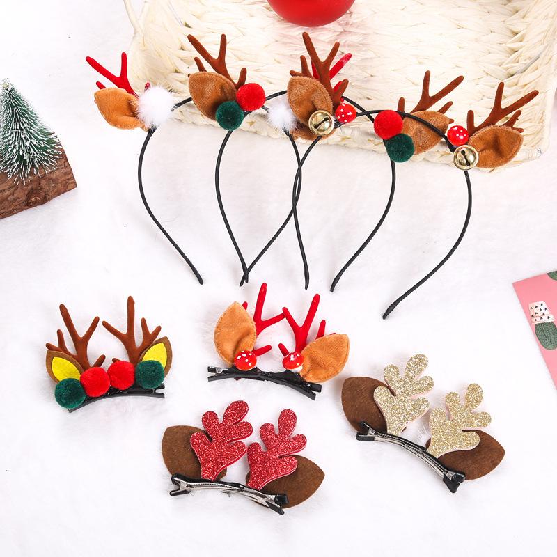 Christmas Decorations Santa Claus Antlers Hairpin Hairband Christmas Hairband Children's Christmas Gift