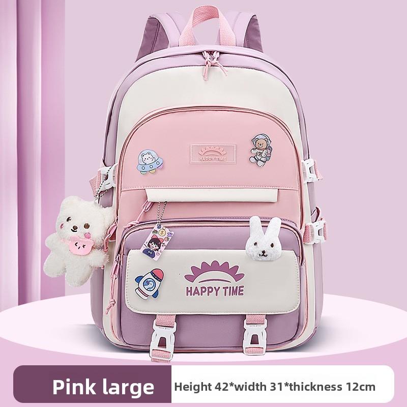 Rocket Girl Backpack With Waterproof Canvas For Middle School Students