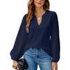 Blusas y Camisas Casuales de Moda para Mujer JPNTKY de Manga Larga con Cuello en V