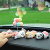 Car Accessories Decor Funny Pig Doll Panda Rabbit Beat On The Buttocks Relax While Driving Fidget Toy Central Console Decoration
