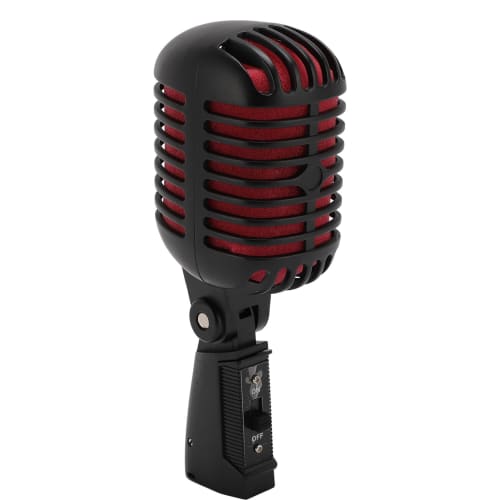 Retro Dynamic Vocal Microphone, Old Vintage Style Cardioid Microphone, Zinc Alloy Classic Microphone for KTV, Live Performance, Studio Recording, Podc