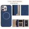 Odnímatelná 2v1 kožená peněženka Magnetický držák na karty Pouzdro na telefon Pro iPhone 16 Pro Max 15 Plus 14 13 12 11 XR 8 7 Převratné pouzdro