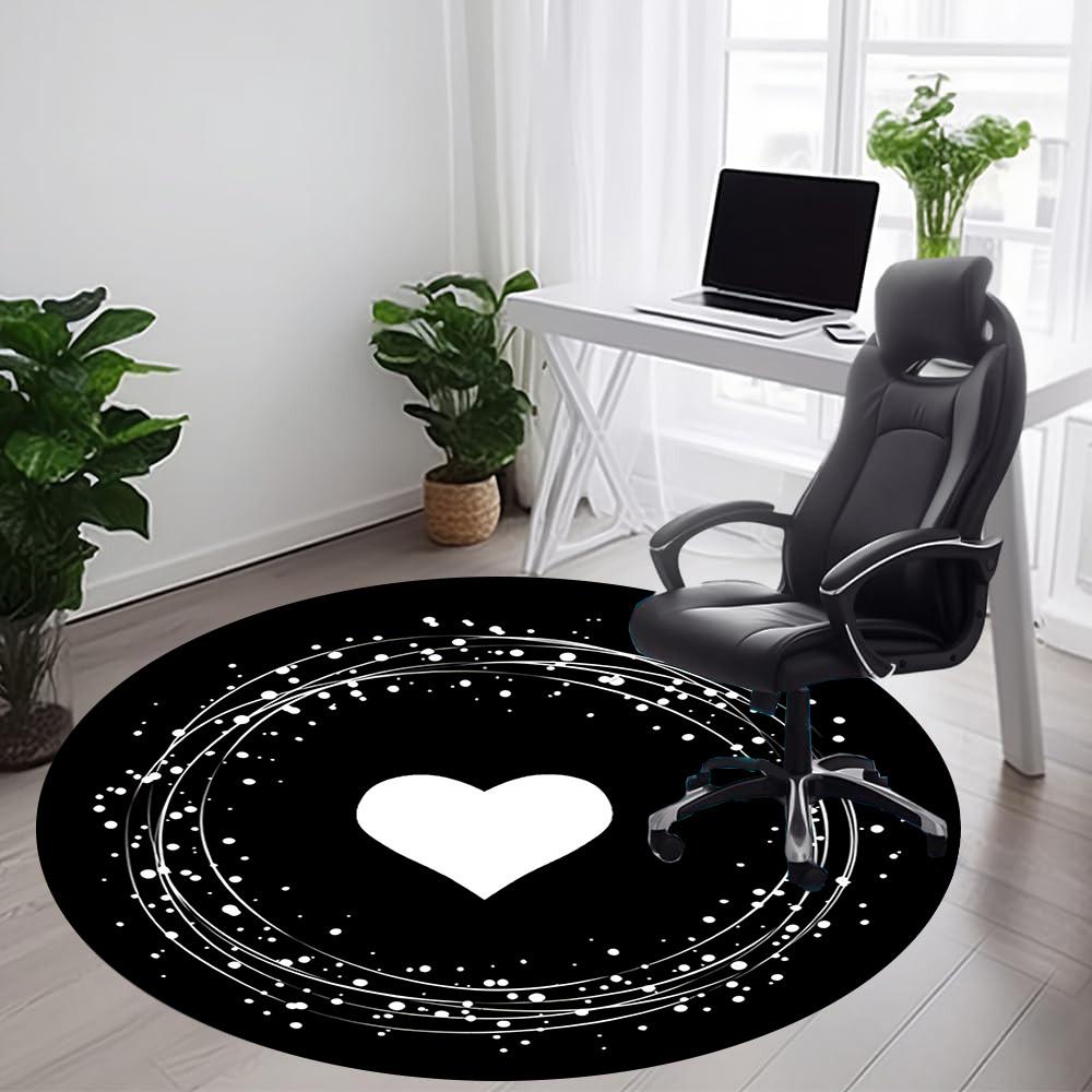 1PC Love Sparkle Office Round Area Rug, Mat Suitable ForOffice, Under Office Chairs Bedroom Living Room Home Decor, Room Deco