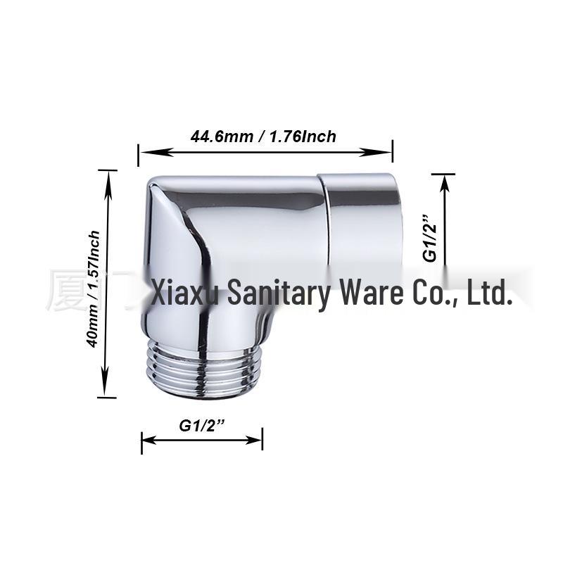 Handheld Shower Arm 90° Elbow Adapter with Swivel Connector