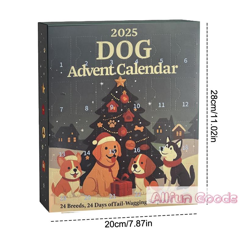 Ημερολόγιο Advent Σκύλου 24 Τεμάχια 2D Εορταστικά Σχέδια Φυλών Σκύλων - Ημερολόγιο Advent Για Κατοικίδια Με Επαναχρησιμοποιούμενα Σχέδια, Ιδέα Για Αγαπητές Σκύλους