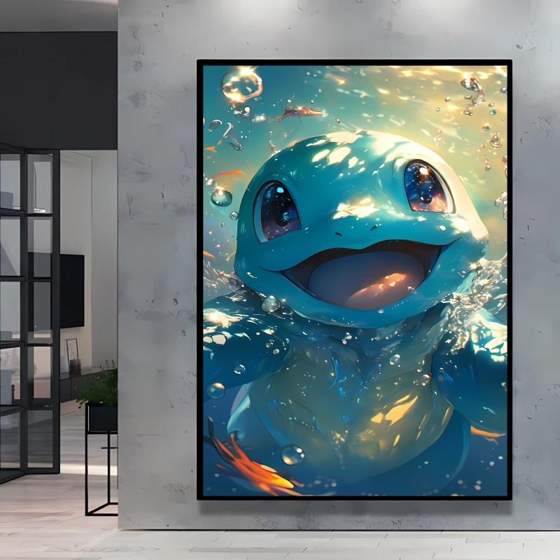 Japanese Anime Canvas Paintings  Pikachu Poster Cartoon Character Picture Bright and Clear Colors High Quality Home Decor