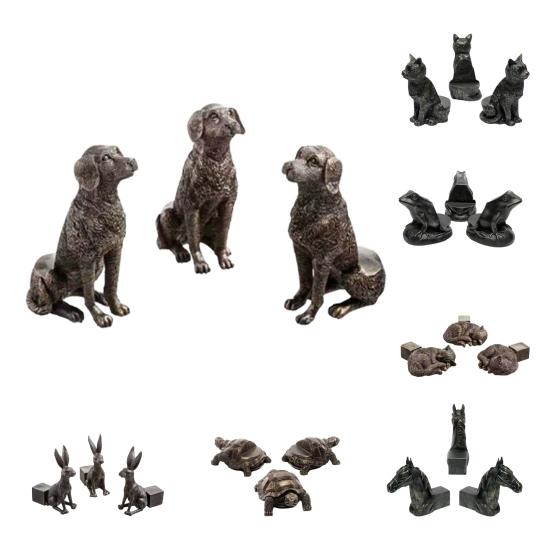 3 Stuks Dierlijke Bloempot Pot Ondersteuning Voetjes, Schildpad Kikker Hond Kat Konijn Bloempot Houder Verhoger Lift Standbeeld, Hars Dier Figuur Standbeeld Decoratie