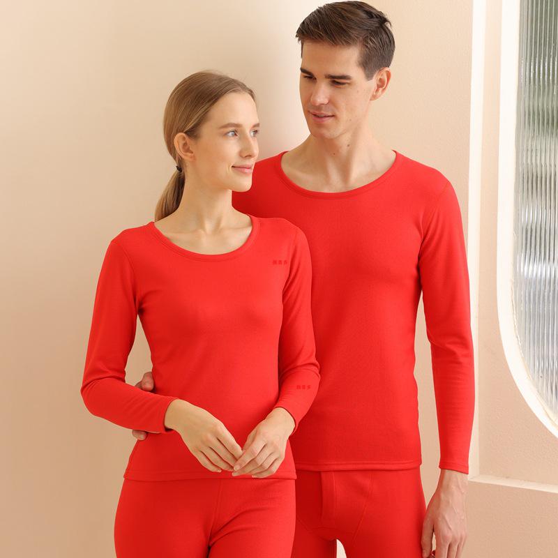 Men's and Women's Wool Silk Thermal Underwear Set – Warm, Thick, Velvet-Lined, Autumn Pants for Couples