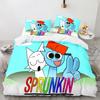 Music Game Sprunki 3D Print Cartoon Bedding Set Soft Comforter Cover Pillowcase Duvet Cover Set Bedclothes for Kids Adults Gift