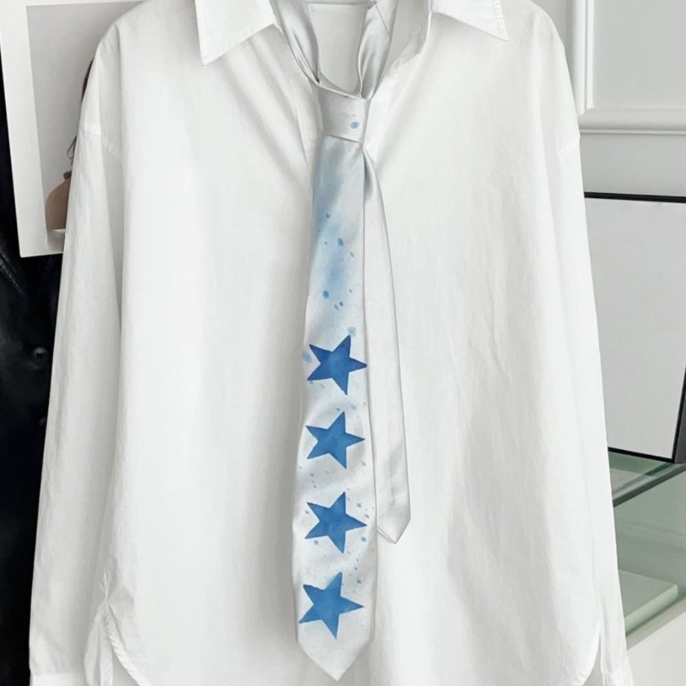 Y2K Star Tie Sweet Unisex Necktie Creative Glossy Tie Party