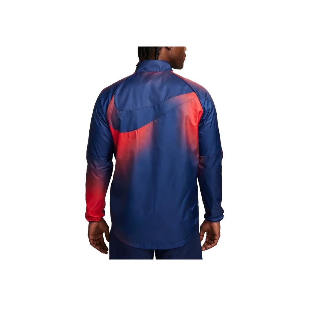 Nike Stand Collar Camouflage Loose Short Sleeve Jacket Men Jackets Blue DV4717-410