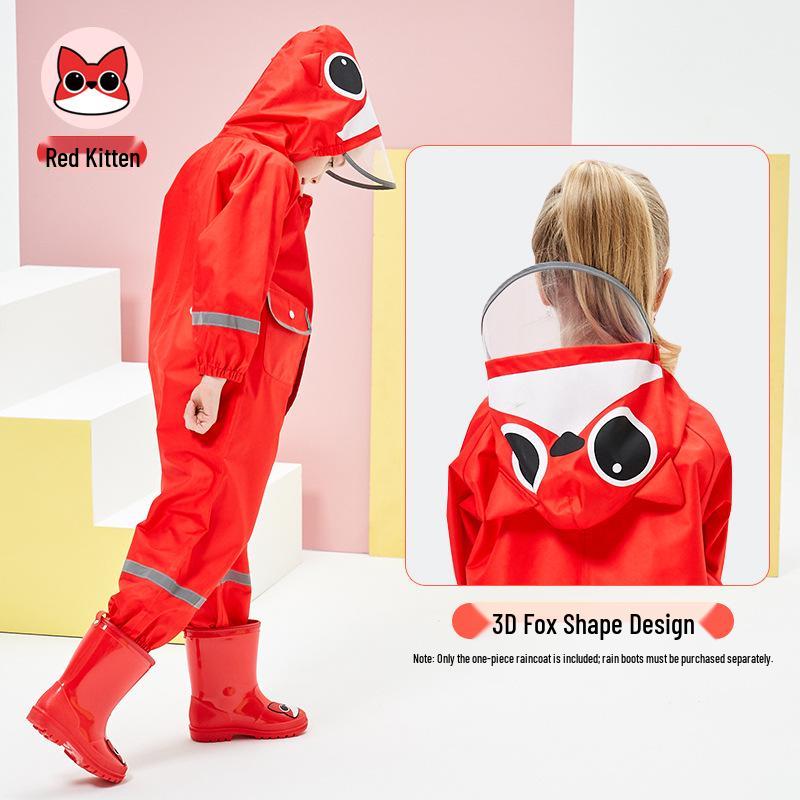Dinosaur Raincoat: Waterproof, Hooded, Reflective Poncho for Kids & Babies (Unisex, Thick) L