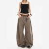 Women's High Rise Loose Fit Wide Leg Jeans Casual Oversized Denim Pants With Wash
