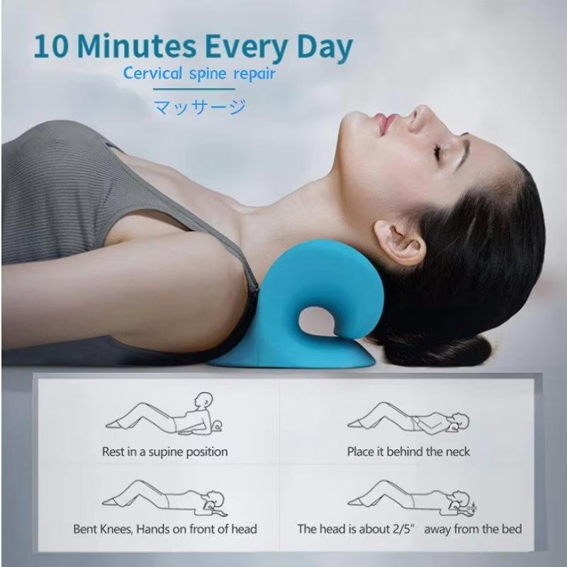 Durable And Safe Neck Shoulder Stretcher Relaxer Cervical Chiropractic Traction Device Massage Pillow For Pain Relief Cervical Spine Alignment