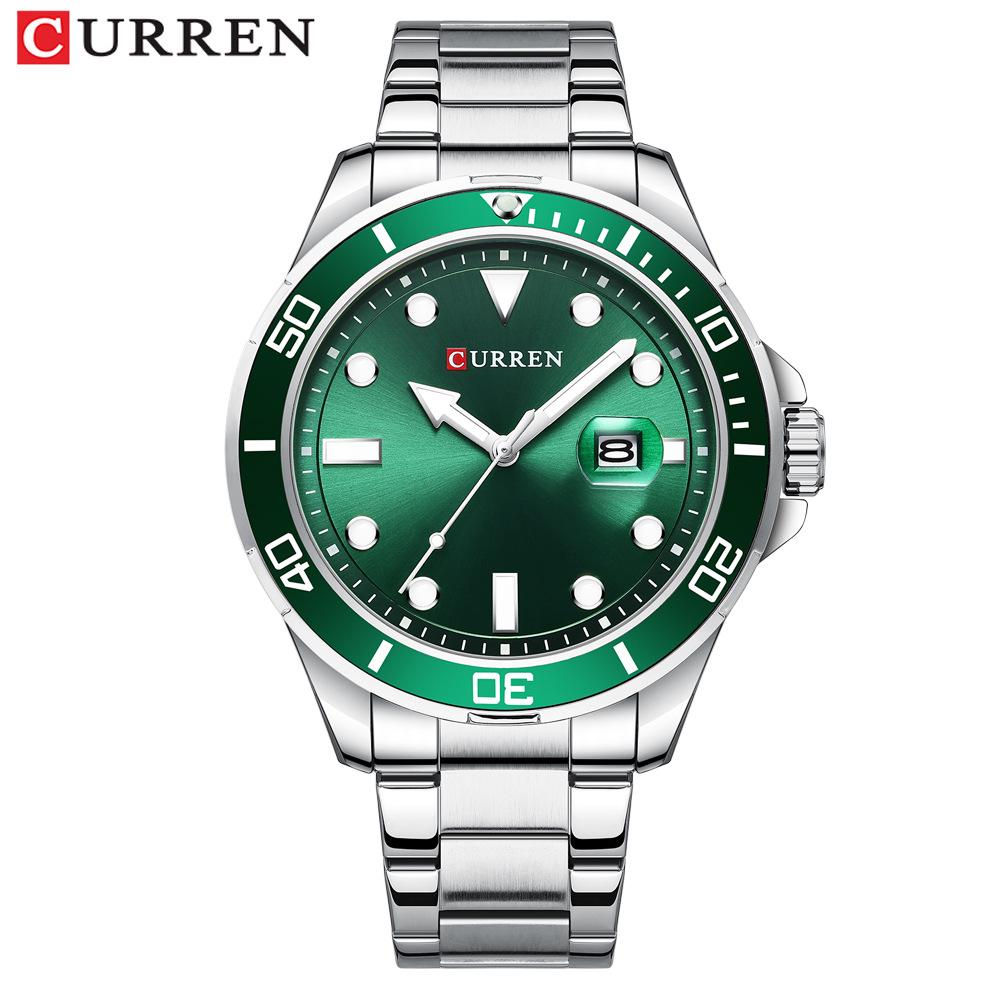 CURREN 8388 Men's Large Dial Calendar Waterproof Business Steel Band Watch