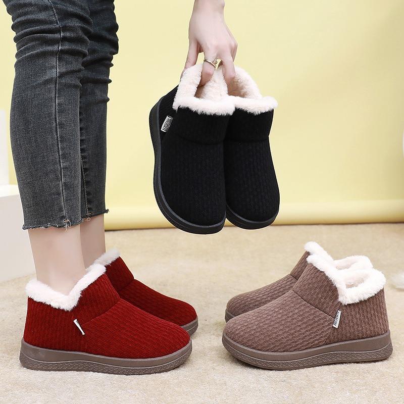 Alte Pekinger Baumwollschuhe Damen Winter Samt verdickt warm Mutter Schuhe rutschfeste weiche Sohle mittelalt Zuhause außen Baumwollstiefel