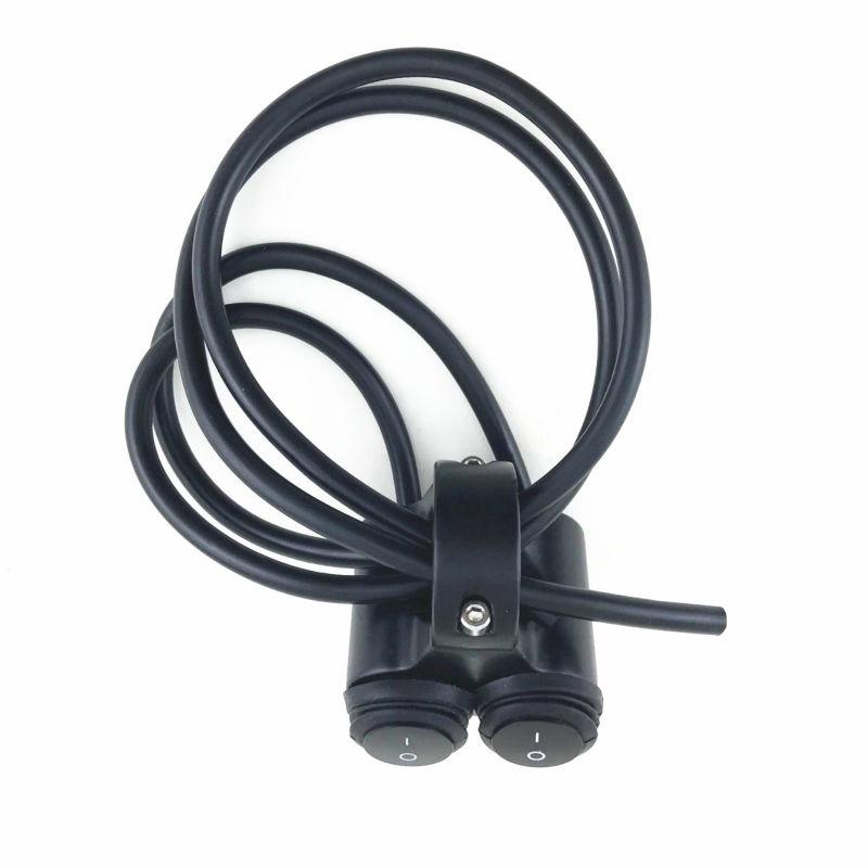 New Dual 22mm 7/8in Handle Bar Rocker Switch On/Off High Low Light Switch Waterproof