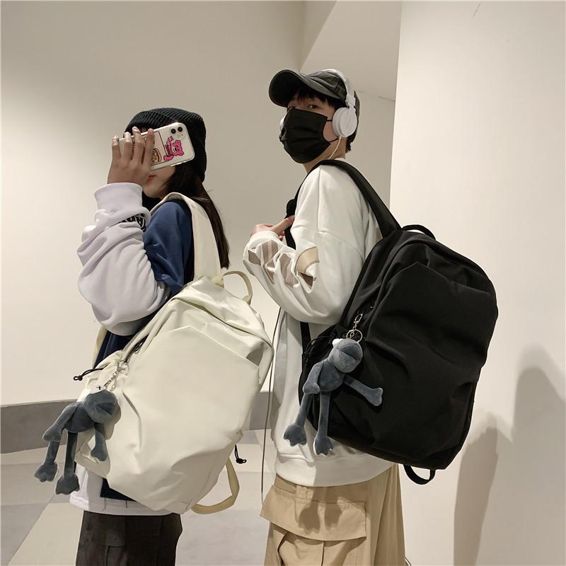 Fashion Summer Nylon Pleated Solid Color Schoolbag Fashion Street Trend Men And Women Couple Backpack