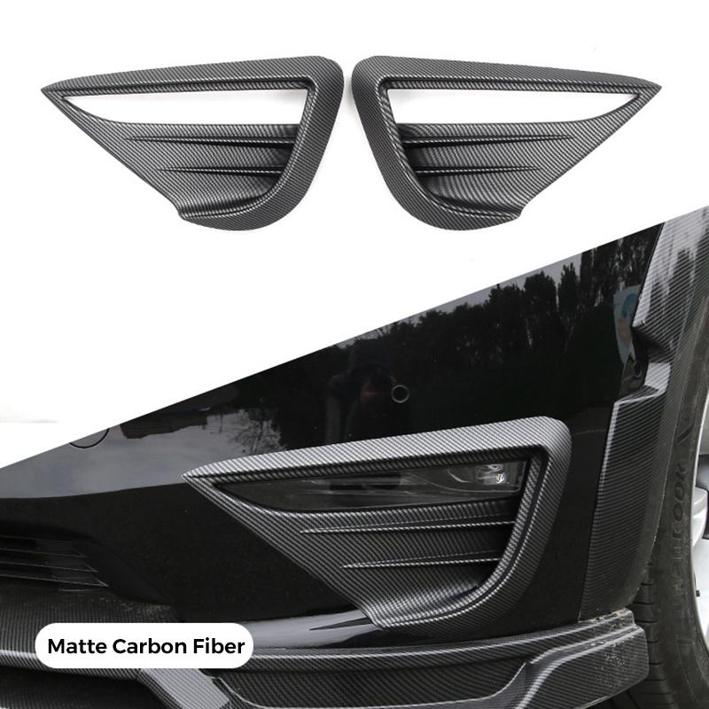 Pour Tesla Model Y, aileron de phare antibrouillard, garniture de lame, housse de protection, couteau à vent en dents de bois, autocollant de décoration ABS, accessoires de voiture