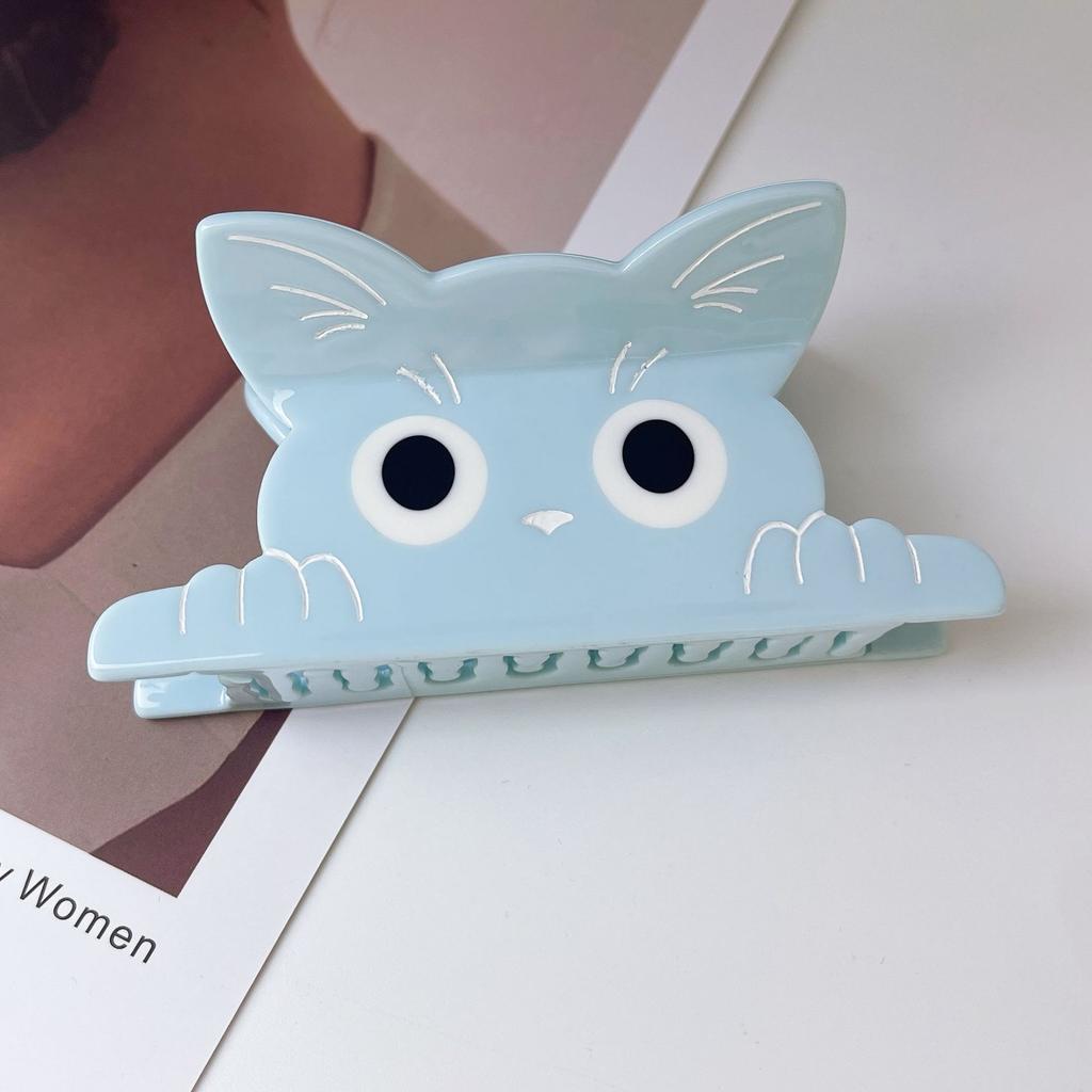 1pc Summer new cute cat scratch clip cartoon fresh hair clip, back of the head dished hair shark clip hair accessory