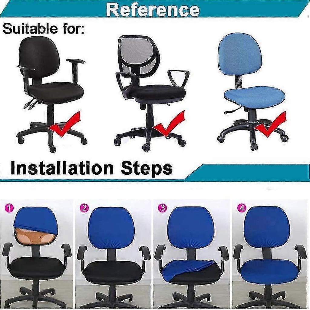Computer Office Chair Cover,Split Protective & Stretchable Cloth Polyester Desk Task Chair Covers Stretch Rotating Chair Slipcover,Removable
