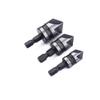 Black Carbon Steel Five-Flute Countersink Set, Hex & Round Shanks, 3-Piece, 90° Deburring Woodworking Tool