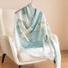 Spring and summer long strip high sense travel versatile light white lotus shawl sun protection beach towel mother gift