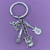 Cross-Border Fashion Music Instrument Keychain: Guitar & Drum Set Alloy Accessories Gift