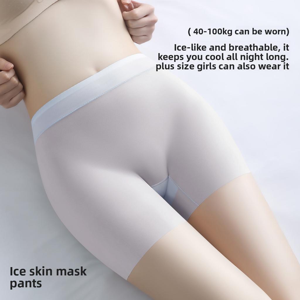 Large Size Female Summer Thin Anti Slip Unrolled Traceless Safety Underwear