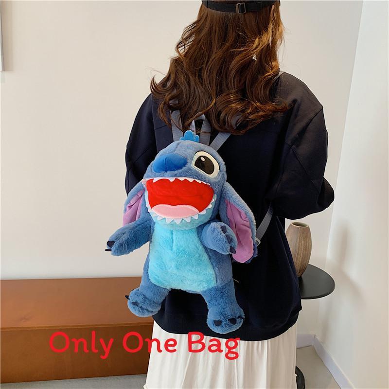 Soft Girls Cartoon Plush Backpack With Zipper Closure For Travel Casual