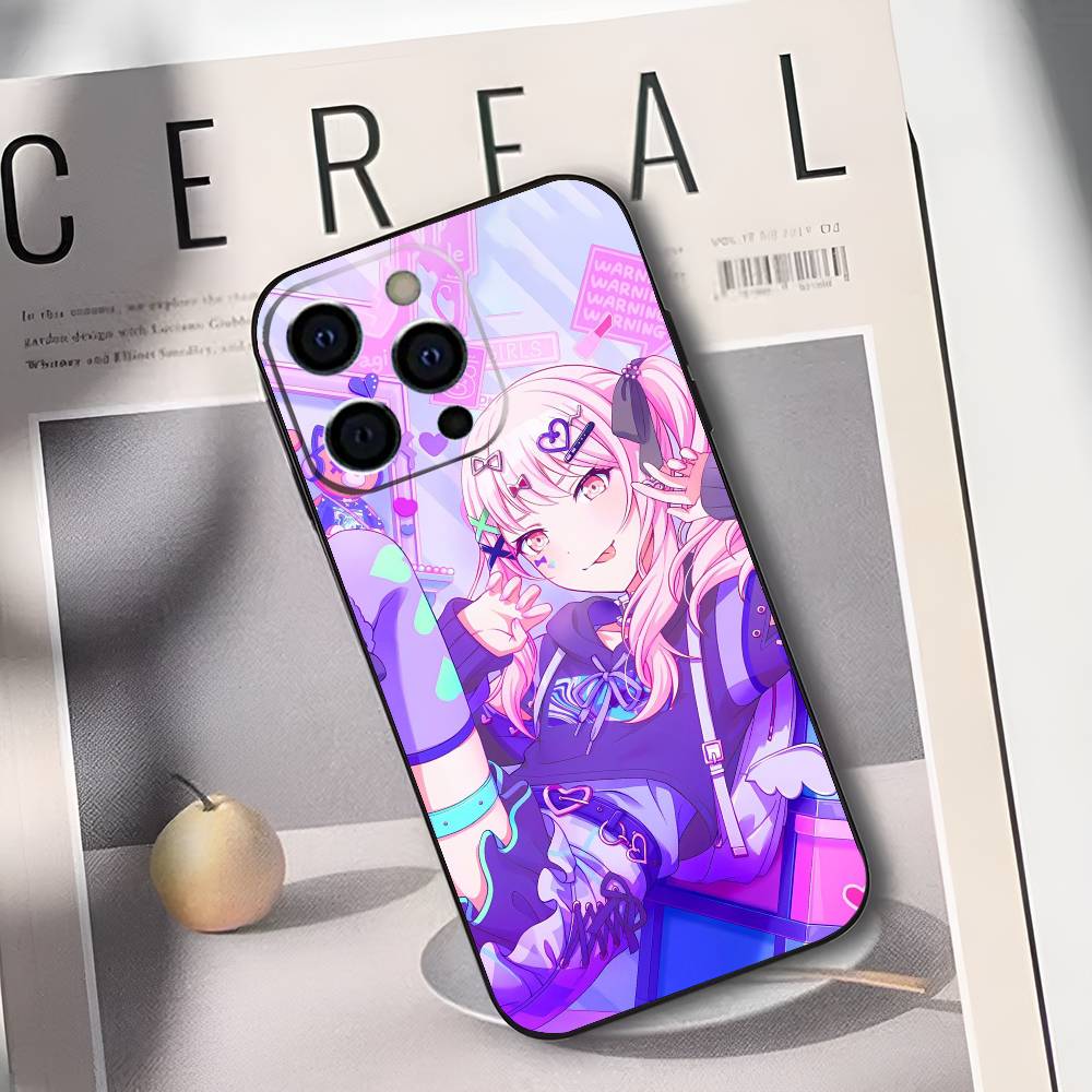 P-Project S-SEKAI Mizuki Akiyama Phone Case For IPhone 17,16,15,14,13,12,11,Plus,Pro,Max,Plus,XS,soft case Black silicone