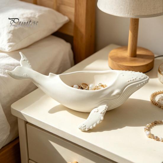 Hollow Storage Whale Humpback Bowl, with Groove, 3D Printed Shaped Box Ocean Style Desktop Decoration, for Jewelry And Small Items Sundries
