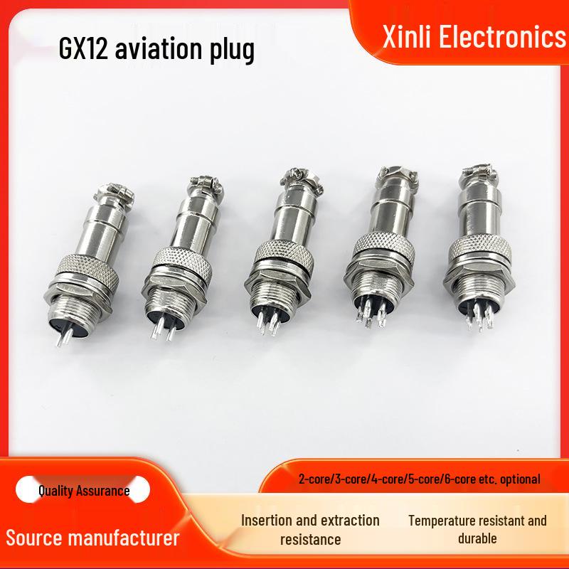 GX12 Aviation Connector Plug: Stable, Anti-Aging, Corrosion-Resistant, Industrial-Grade Socket & Plug.
