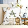 Animal with Name Pillow Case Personalized Pillow Dust Cover Bedroom Kids Wild Party Decoration Pillowcase Birthday Children Gift