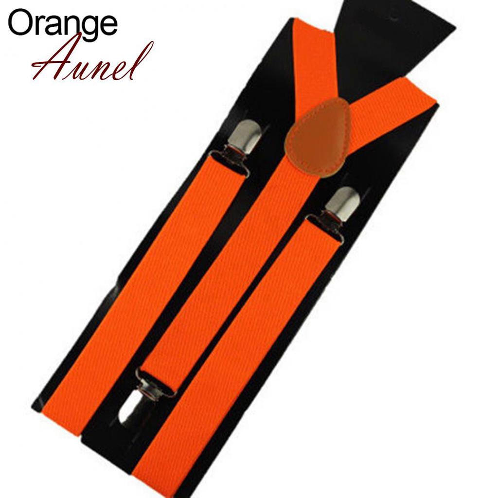 Men'S And Women'S Candy Color Clip Type Elastic Suspenders With Y-Shaped Adjustable Brackets Gifts