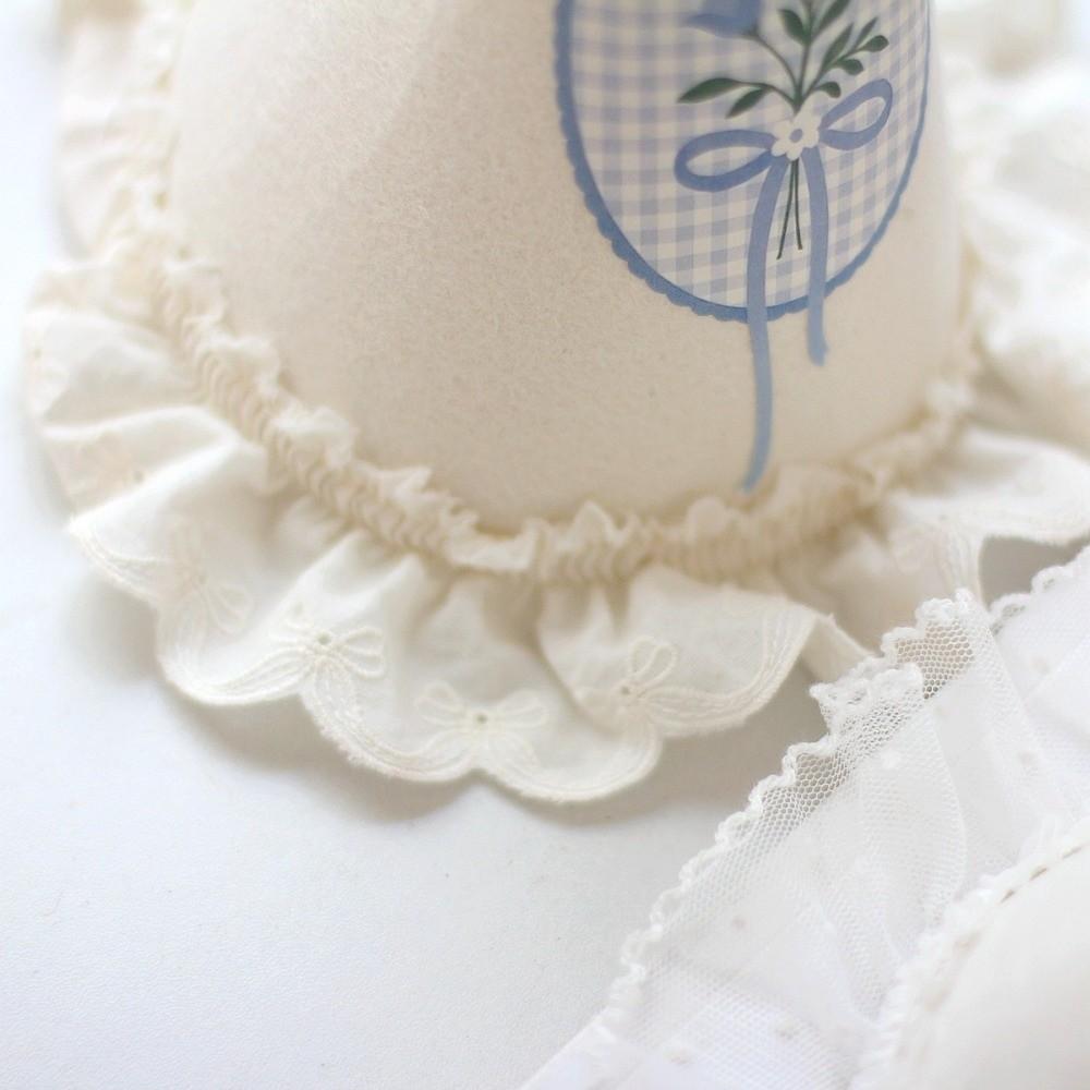 Cute Headwear Birthday Hat Lace Photo Props Wool Ball Cap Princess Style Birthday White Hat Birthday