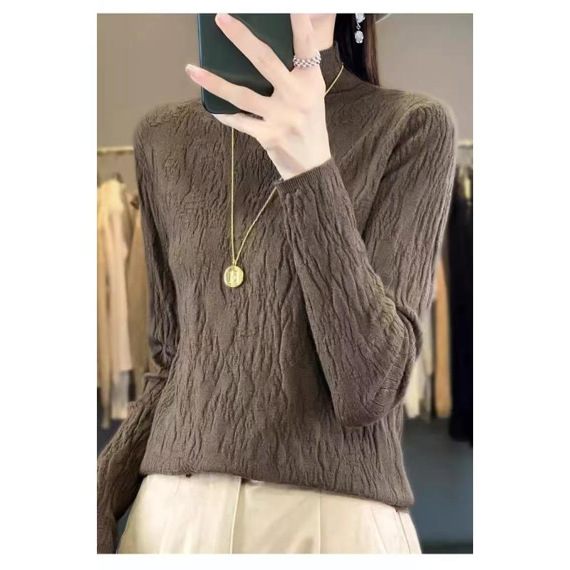 Semi-turtleneck bottoming shirt women's spring inner sweater autumn new high-end top slim-fit knitted sweater