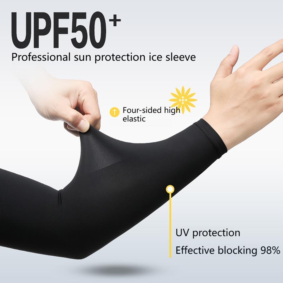 1Pair Summer Ice Sleeves Breathable Quick Dry UV Protection Sleeve Ice Fabric Sunscreen Outdoor Sport Cycling Men Women