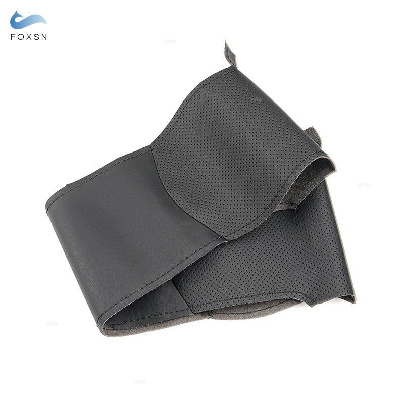 Accesorii auto Volan împletitură Husă din piele neagră Cusut manual pentru BMW Seria 3 5 M Sport M3 E46 330i M5 E39 525i