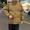 Men's Stand Collar Cotton Jacket 2025: Pure Color, Autumn & Winter Outerwear, Casual Couple Style.