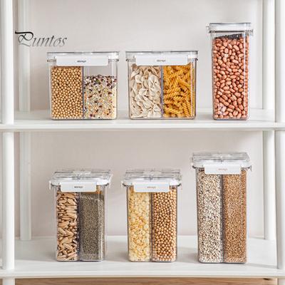 Getreidevorratsbehälter mit mehreren Fächern, Vorratsdose mit Deckel, gut verschließender Spender für Zucker und Müsli, Aufbewahrungsbox für trockene Lebensmittel