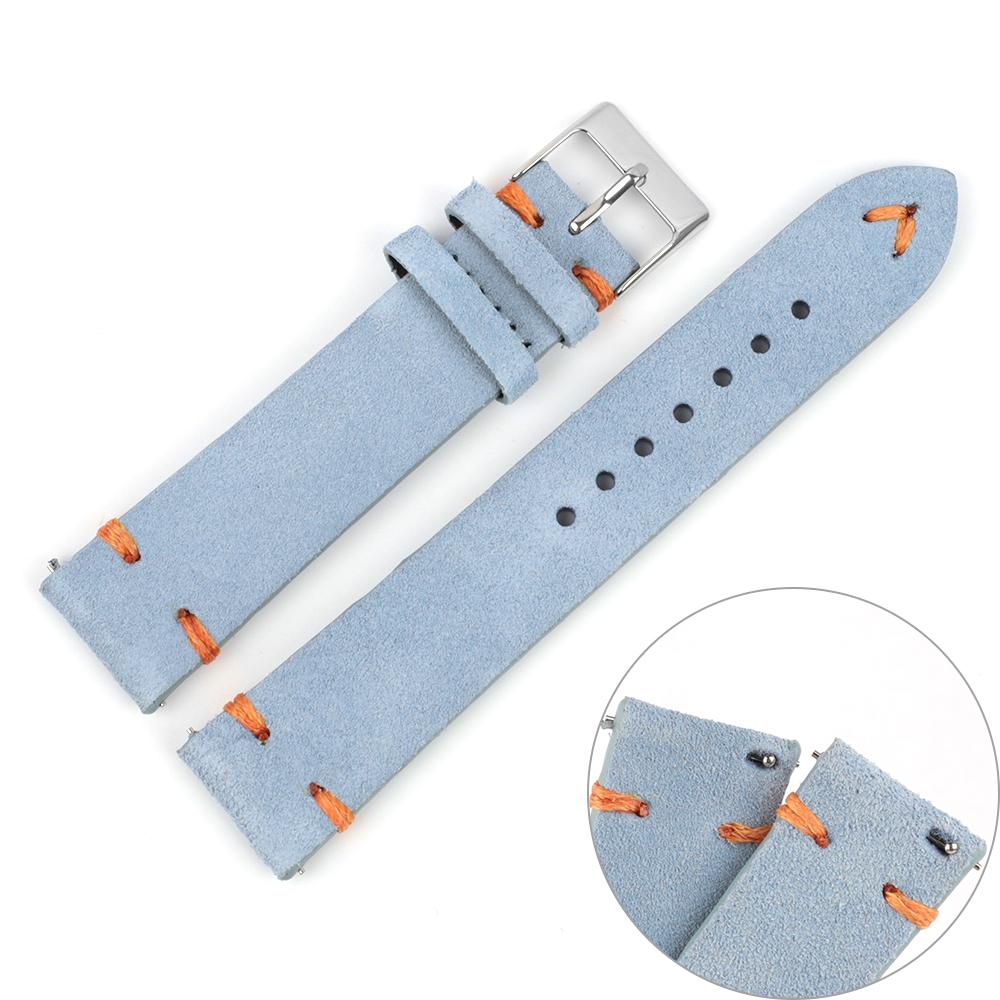 High Quality Vintage Suede Leather Watch Straps Blue Watch Bands Replacement Strap for Watch Accessories 18mm 20mm 22mm 24mm