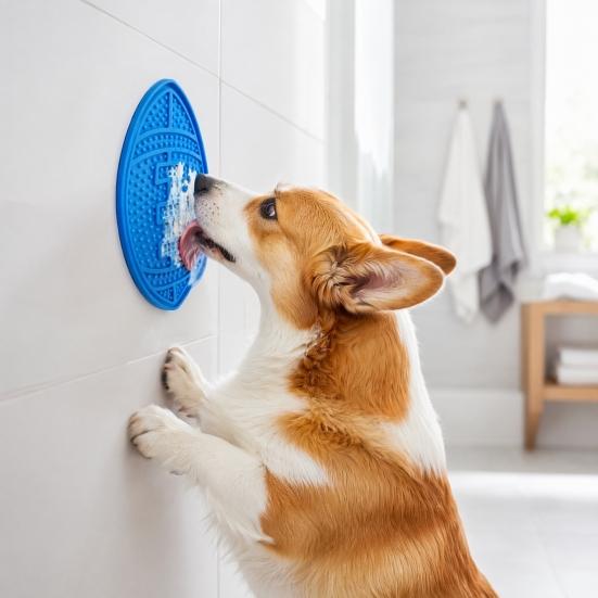 Pet Lick Mat, Suction Cup Slow Feeder Mat, Prevents Choking, Rugby Ball Shaped Silicone Licking Mat for Indoor Cats And Dogs