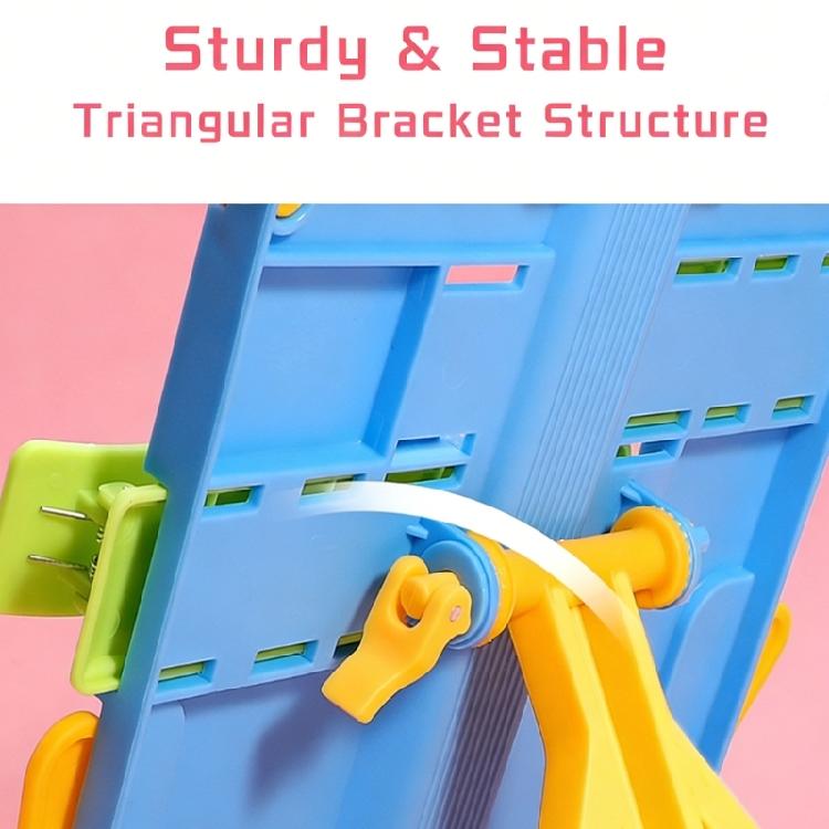 Foldable Plastic Reading Stand Adjustable Textbook Stand Folding Book Rest with Page Clips for Book Tablet Music Scores