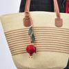 Bag Pendant Imitation Leather Hand-Stitched 3D Pomegranate Design Key Chain Wear-Resistant Bag Accessory