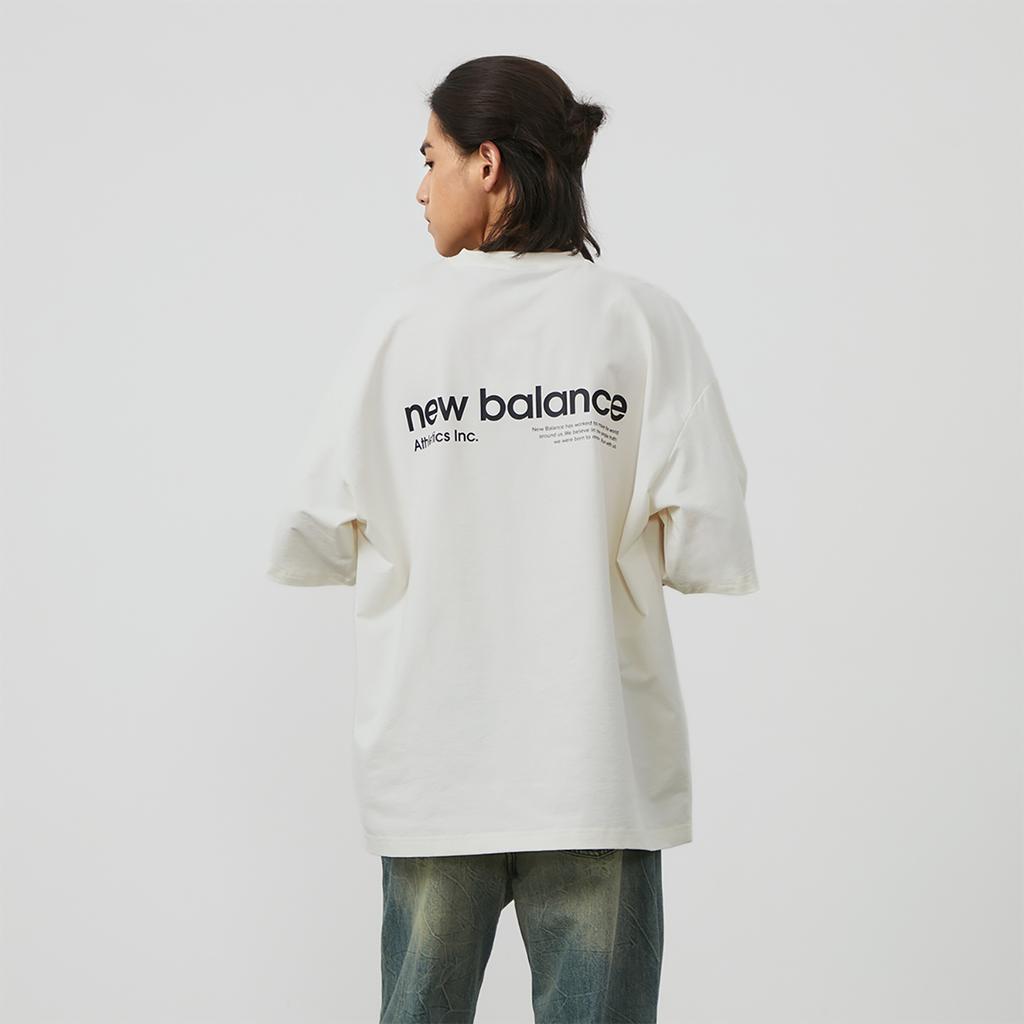 New Balance T Shirt Unisex Ivory White AMT42335-CIC