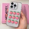 3D Niedliche Erdbeere Koreanische Transparente Handyhülle für iPhone 16 15 14 13 12 Pro Max Plus 11 Süße Stoßfeste Klare Rückseite