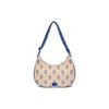 New MLB Denim Dumpling Bag, Shoulder Bag, Handbag Women's Brown 3ABQL023N-43SAL
