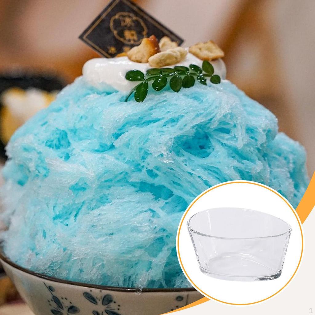 Dessert Bowl Glass 8.09oz Container Mixing Serving Cooking Ice Cream Cup Clear for Fruit