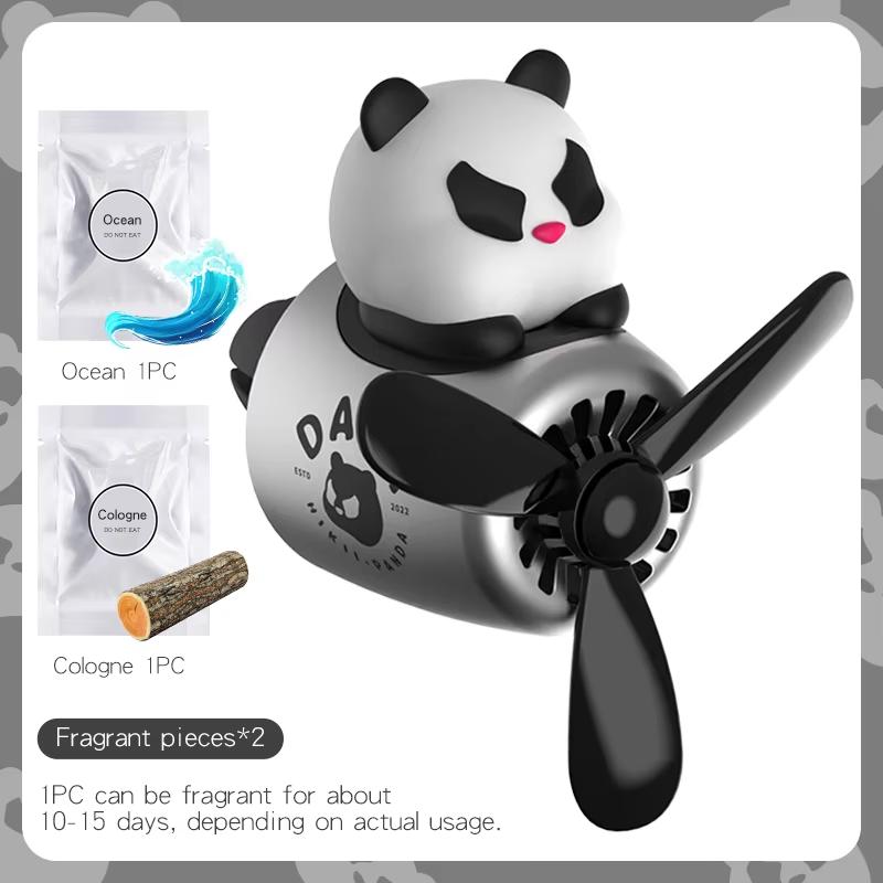 Pilot Panda Car Air Freshener Fan Accessories Aromatherapy Decoration Scent Smell Vent Clip Perfume Diffuser Fragrance Dispenser